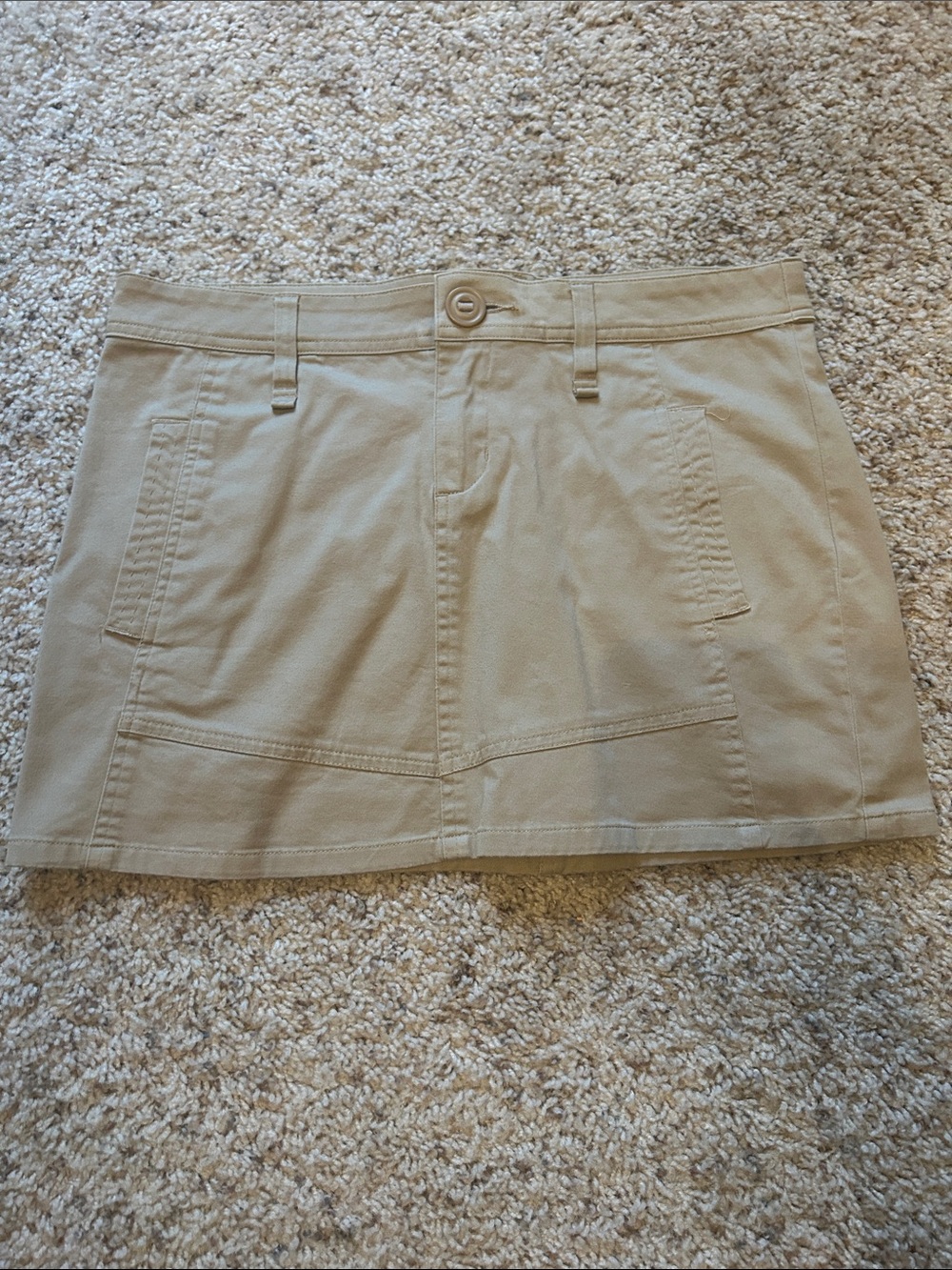 BCBGeneration Khaki Beige Mini Skirt with Pocket Detail